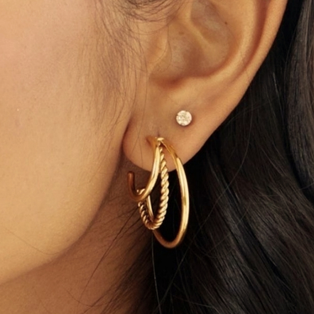 Amber Sceats Gold "Pia" Earrings